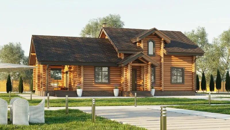 Дом из оцилиндрованного бревна