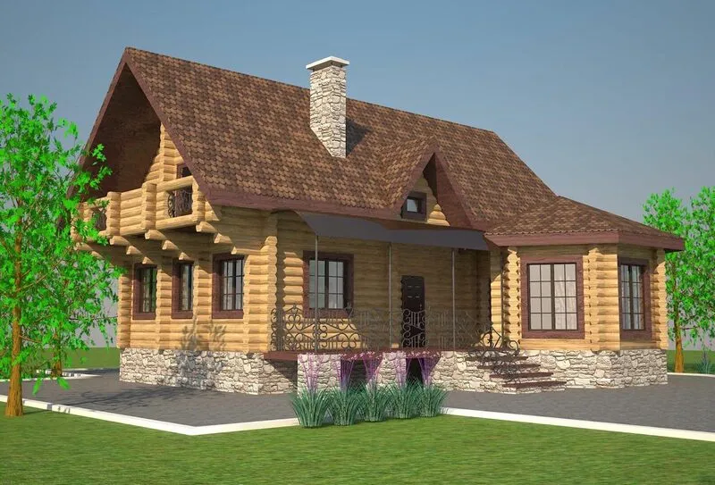 Дом из оцилиндрованного бревна