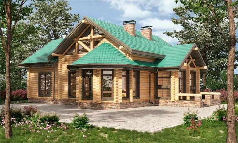 Дом из оцилиндрованного бревна