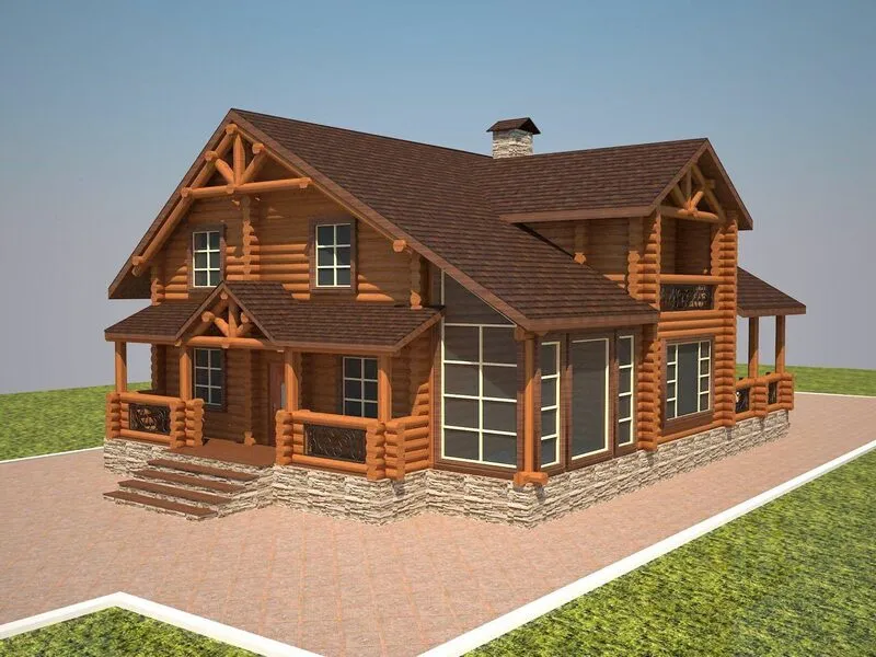 Дом из оцилиндрованного бревна