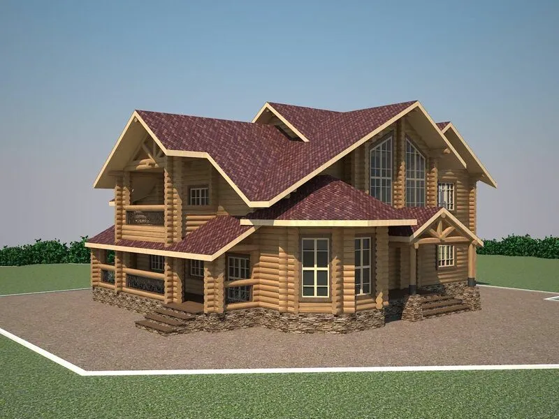 Дом из оцилиндрованного бревна